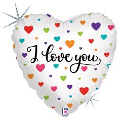 Coloured Hearts I Love You Balloon