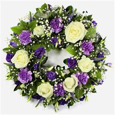 Classic Purple and White Wreath 