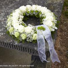 White Rose Lace Wreath